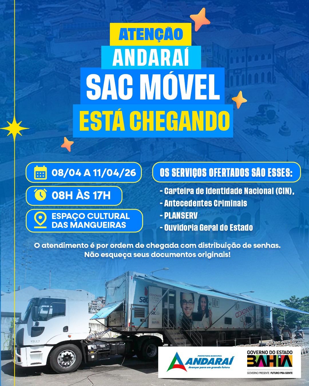 ATENÇÃO, ANDARAÍ!