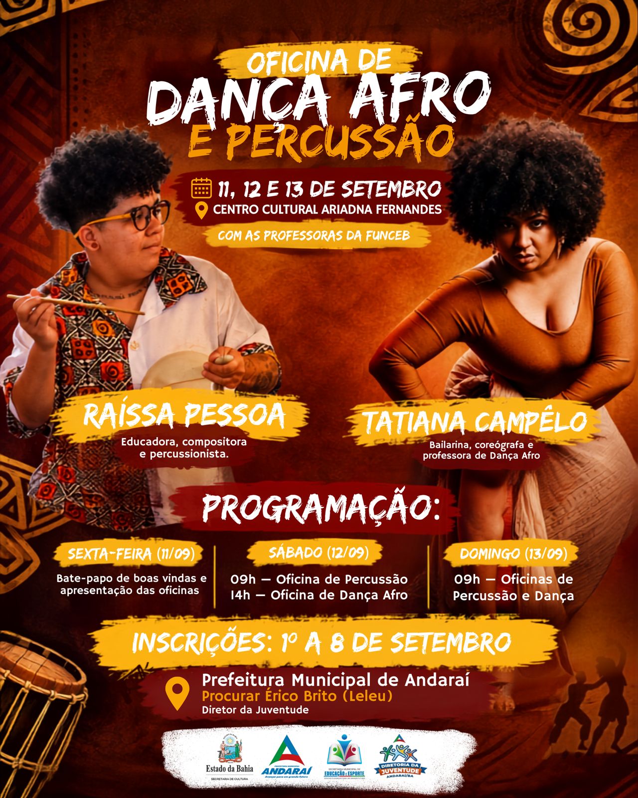 OFICINA DE DANÇA AFRO E PERCUSSÃO 